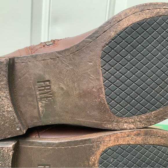 FRYE Mens Boots Size 11 Leather Brown Zipper Closure Casual Work Shoes - Picture 6 of 16